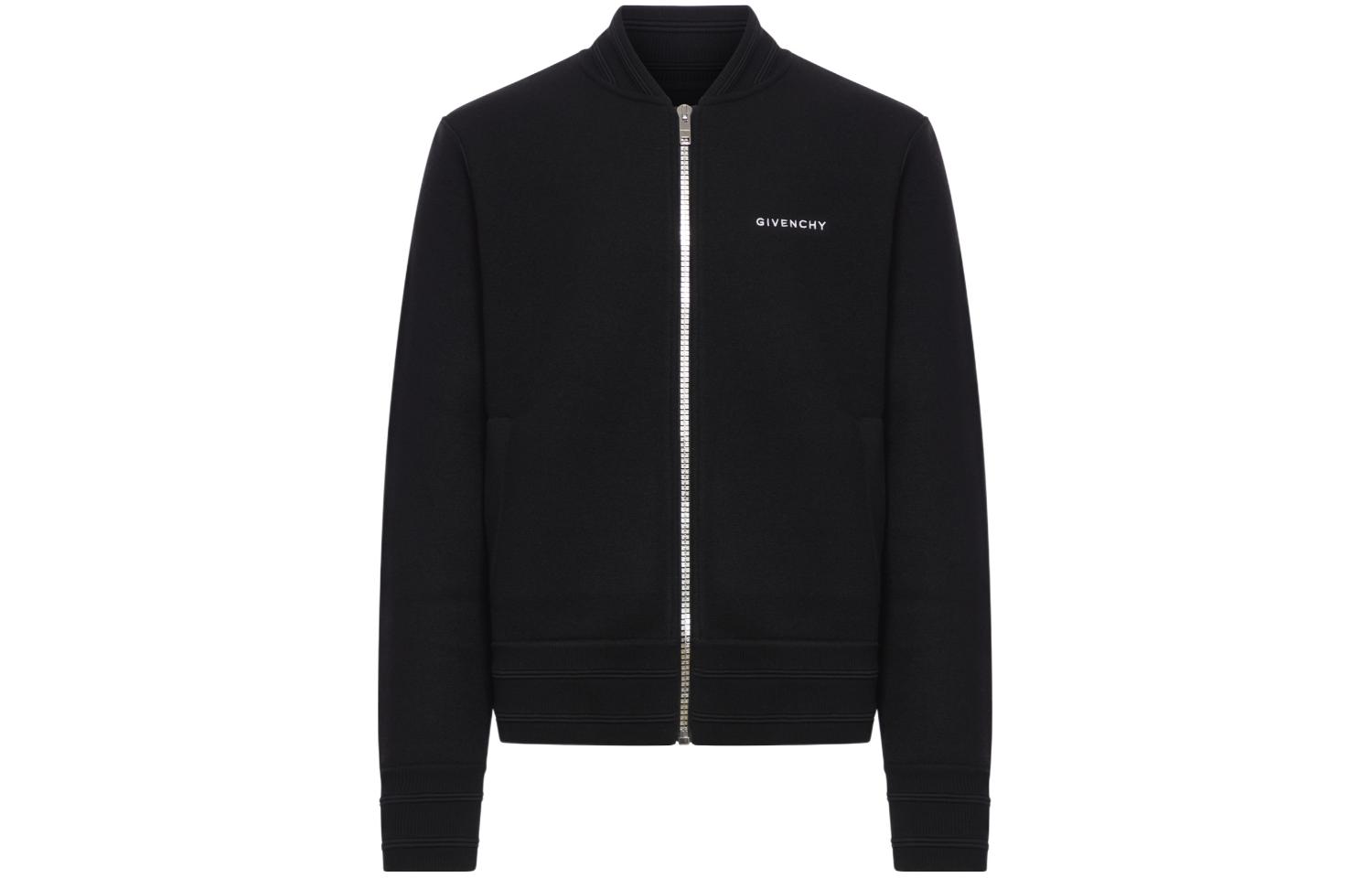 GIVENCHY FW23 Logo Print Varsity Jacket Black  Long Sleeve Outerwear BM014A4YFP-001