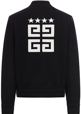 GIVENCHY FW23 Jaket Varsiti Cetakan Logo Hitam Lengan Panjang Outerwear BM014A4YFP-001 Lookbook GIVENCHY FW23 Jaket Varsiti Cetakan Logo Hitam Lengan Panjang Outerwear BM014A4YFP-001