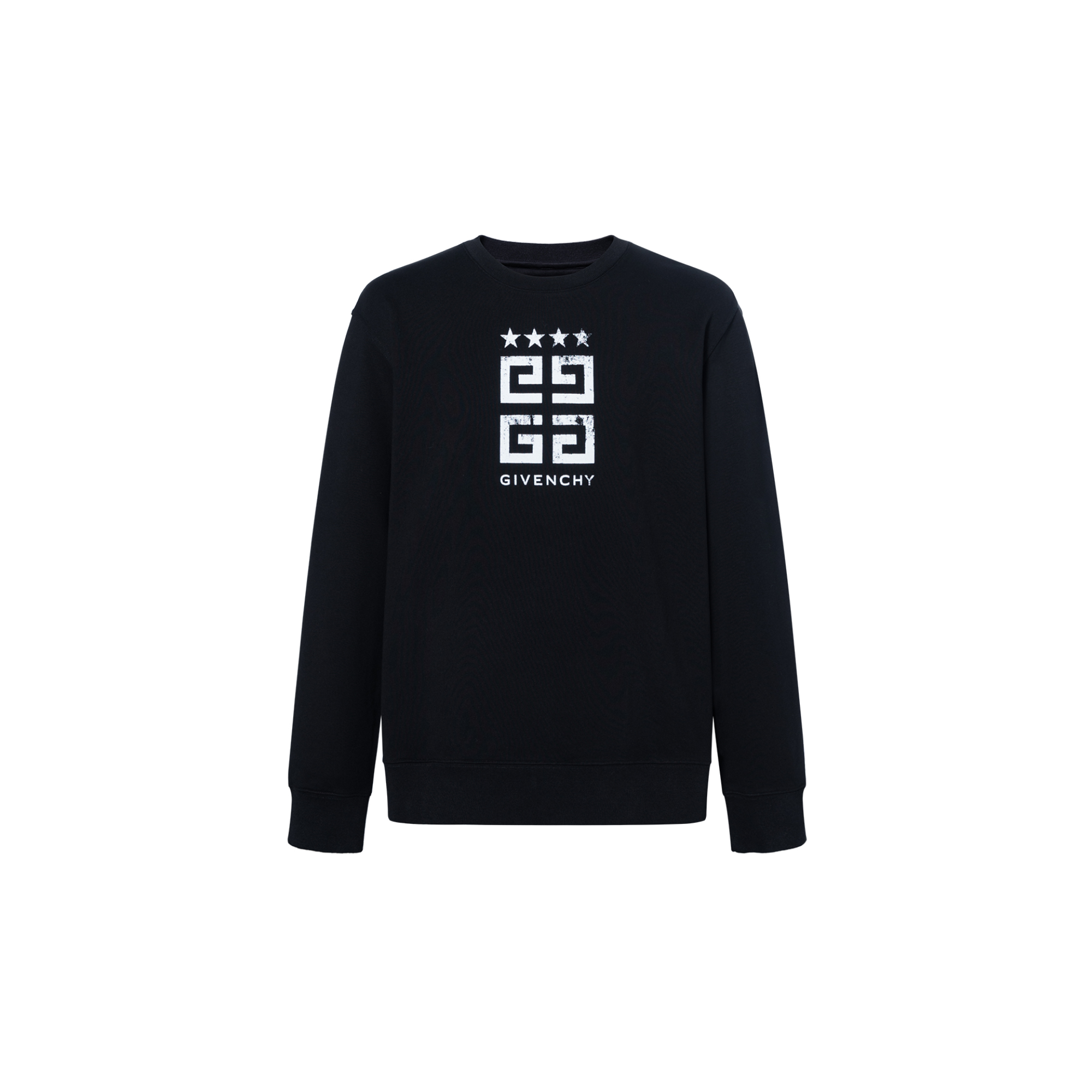 Givenchy FW23 Star Letter Print Crewneck Black Sweatshirt BMJ0HA3YEL-001