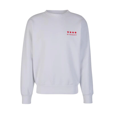 Givenchy FW23 White Star Letter Print Oversized Crewneck Sweatshirt Men BMJ0LC3YJ5-100