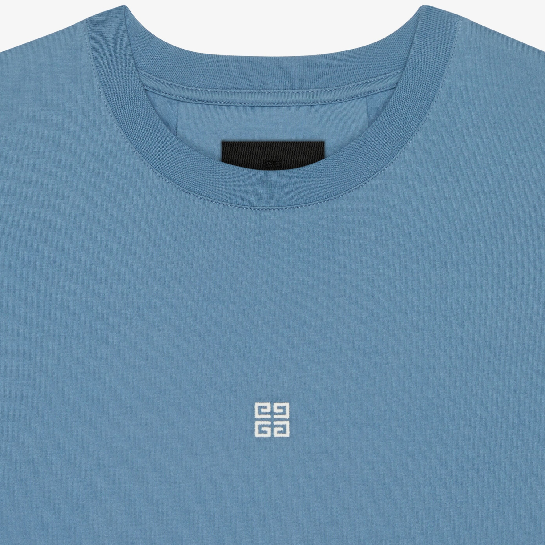 Details for GIVENCHY FW24 藍色修身刺繡標誌短袖T恤 BM716G3YCD-490