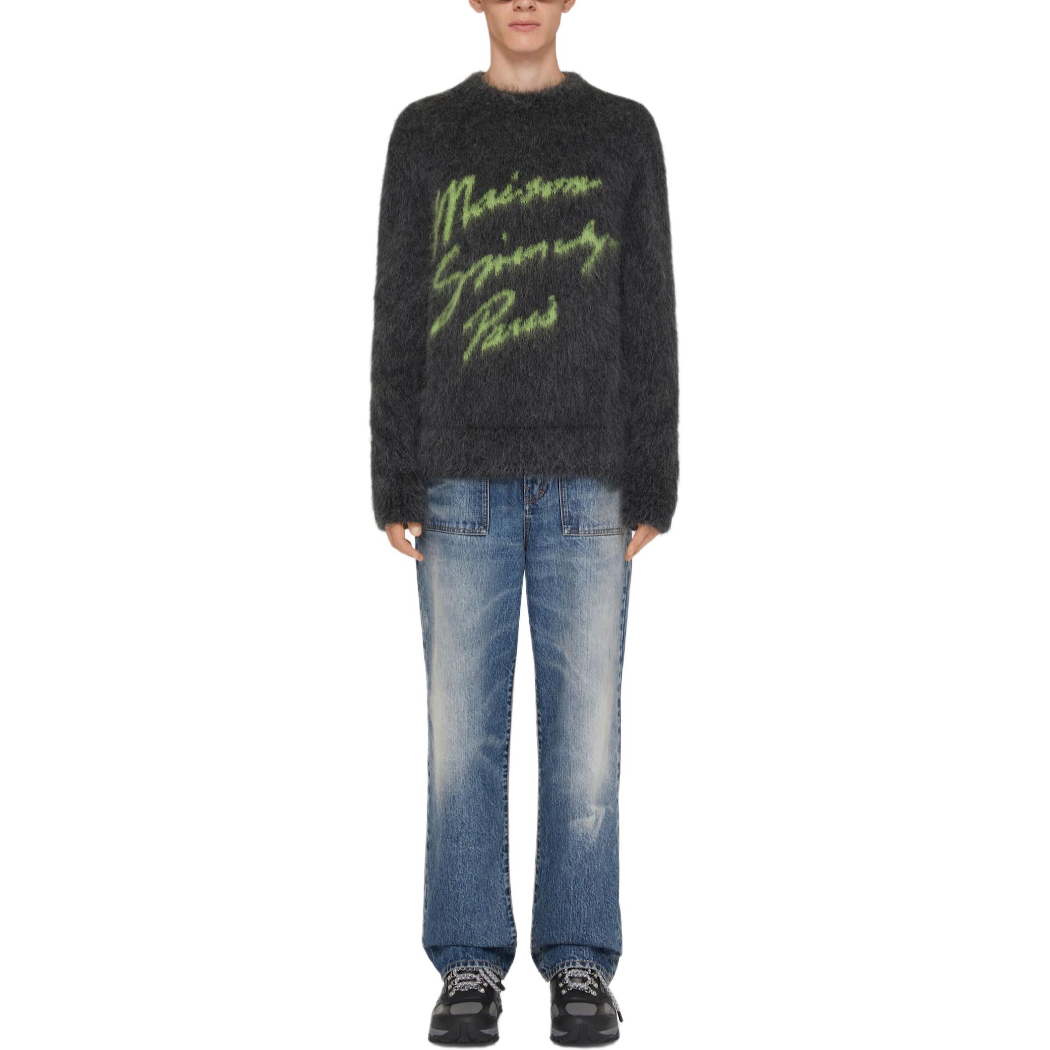 Lookbook GIVENCHY FW24  Brushed Mohair Jacquard Sweater in Charcoal Black BM90TU4YLB-025