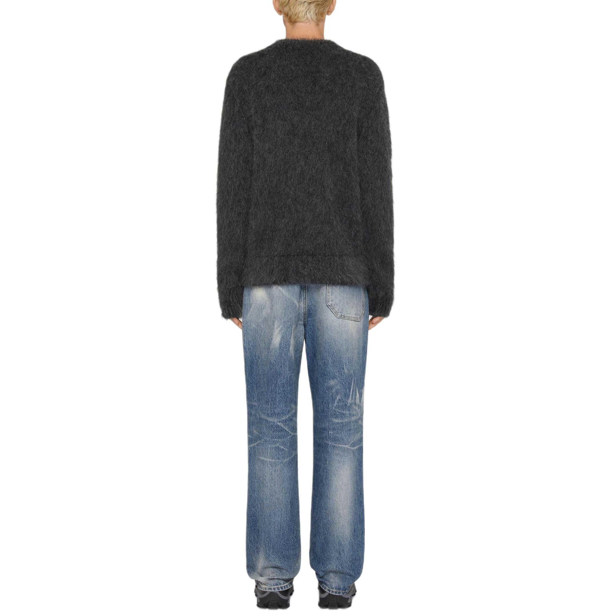 Shop GIVENCHY FW24  Brushed Mohair Jacquard Sweater in Charcoal Black BM90TU4YLB-025