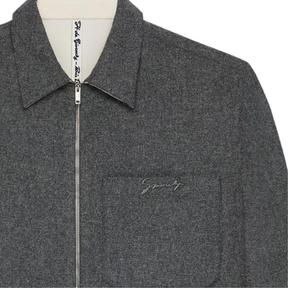 Purchase GIVENCHY FW24 Baju Kelabu Lengan Panjang dengan Zip. BM612X15GW-030