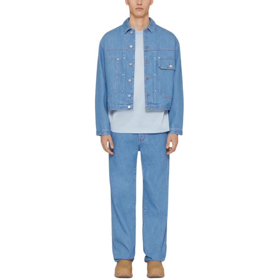 GIVENCHY FW24  Light Blue Mid-Rise Straight Jeans with Logo Studs. BM51E35YAQ-452 圖 3