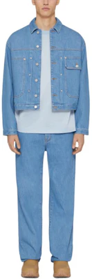 GIVENCHY FW24 Jeans Azul Claro Rectos con Tachuelas y Logo. BM51E35YAQ-452 Lookbook GIVENCHY FW24 Jeans Azul Claro Rectos con Tachuelas y Logo. BM51E35YAQ-452