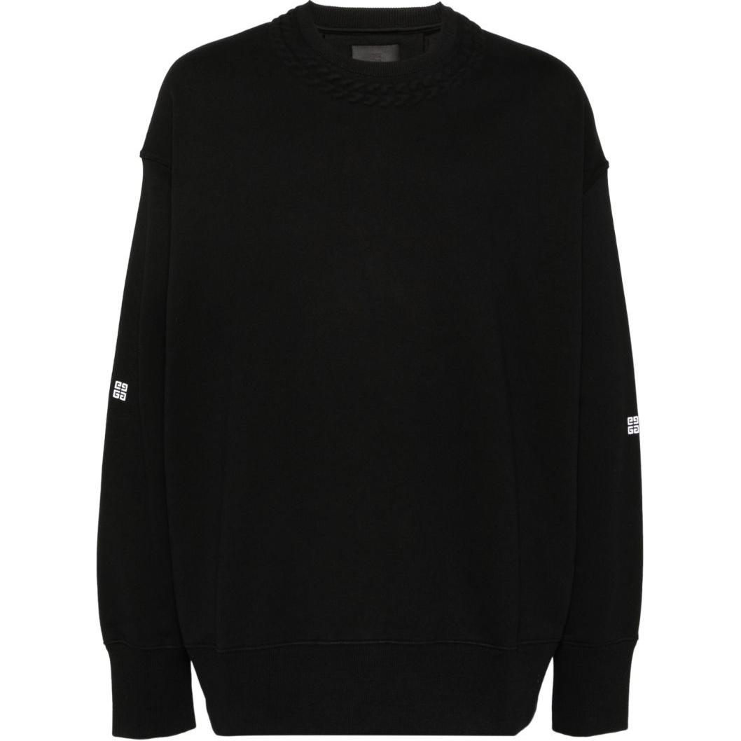 Givenchy FW24 Embossed Detail Long Sleeve Sweatshirt Black BMJ1B34Y59-BLACK