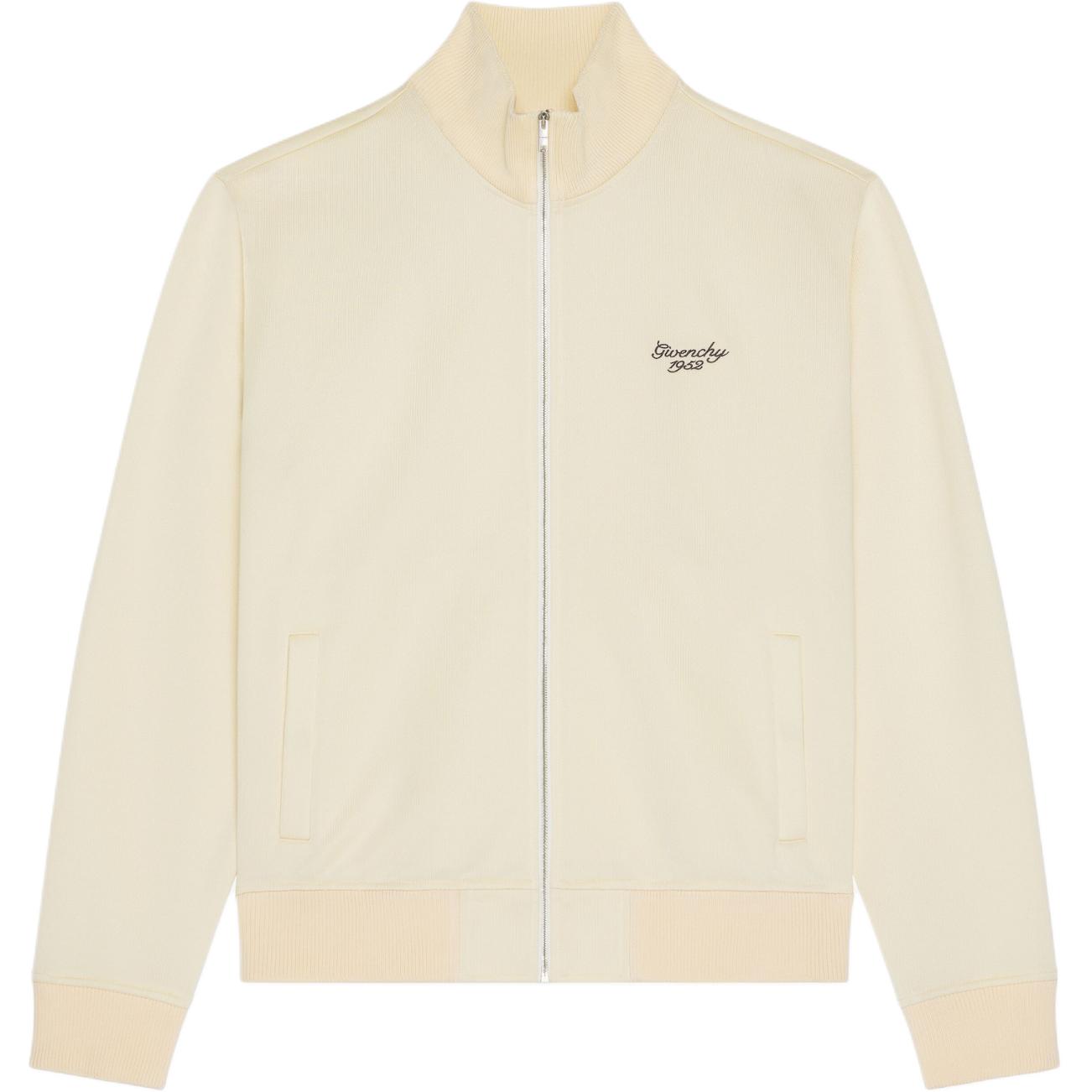 Givenchy FW24 Ivory High-Neck Jacket with Logo Embroidery BMJ0MP3YMB-105