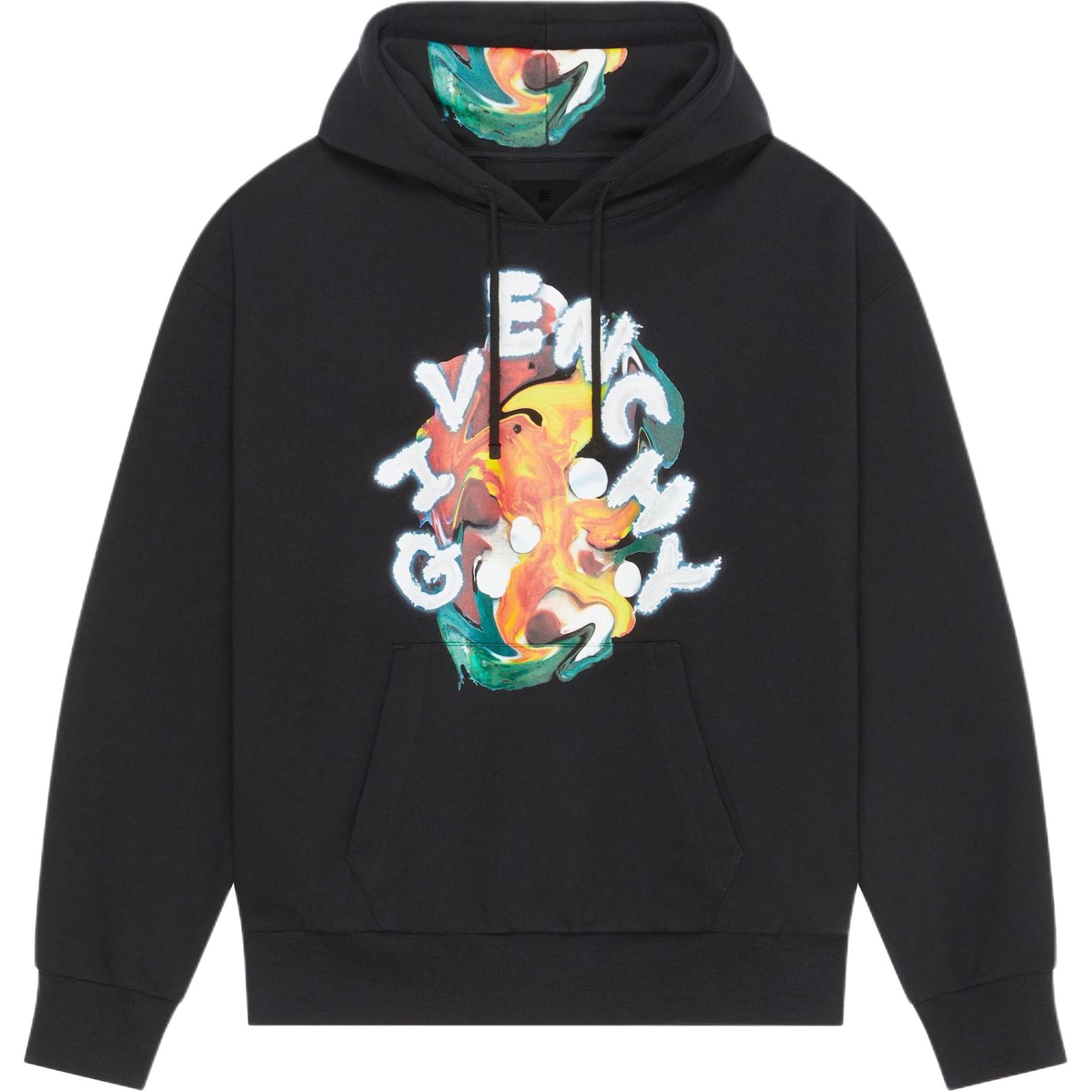 Givenchy FW24 Oversized Graphic Print Hoodie Black () BMJ0LA3YLW-001