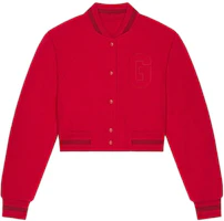 Givenchy FW24 Red Long-Sleeve Crewneck Jacket with G Patch BW00GC4ZP8-600 Givenchy FW24 Red Long-Sleeve Crewneck Jacket with G Patch BW00GC4ZP8-600