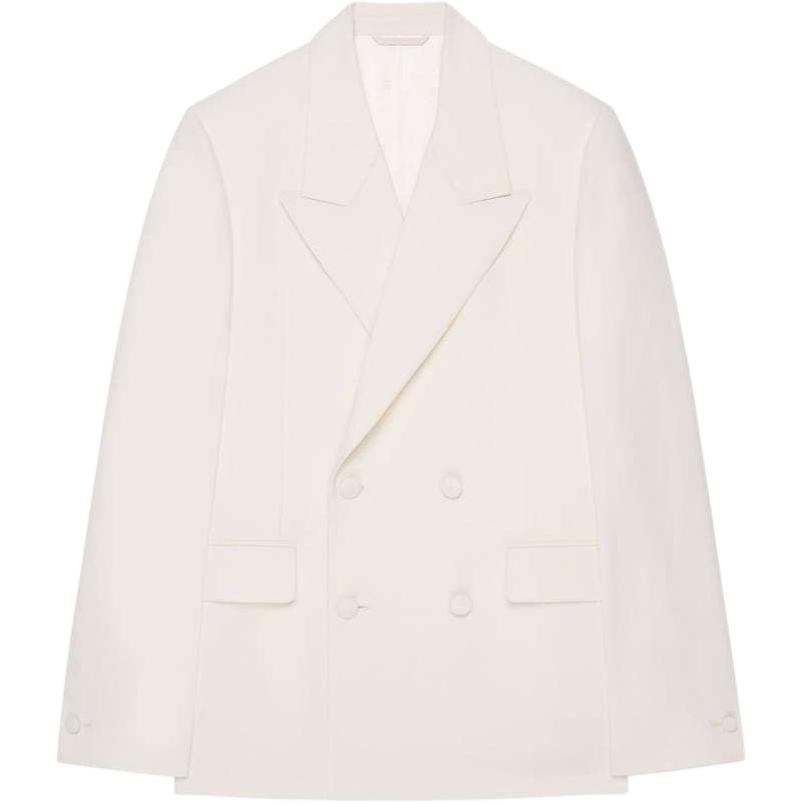 Givenchy FW24 Slim Double-Breasted White Blazer Jacket for Men BM30CN10Q0-100