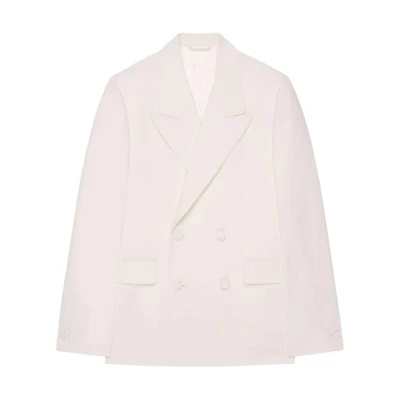 Givenchy FW24 Slim Double-Breasted White Blazer Jacket for Men BM30CN10Q0-100