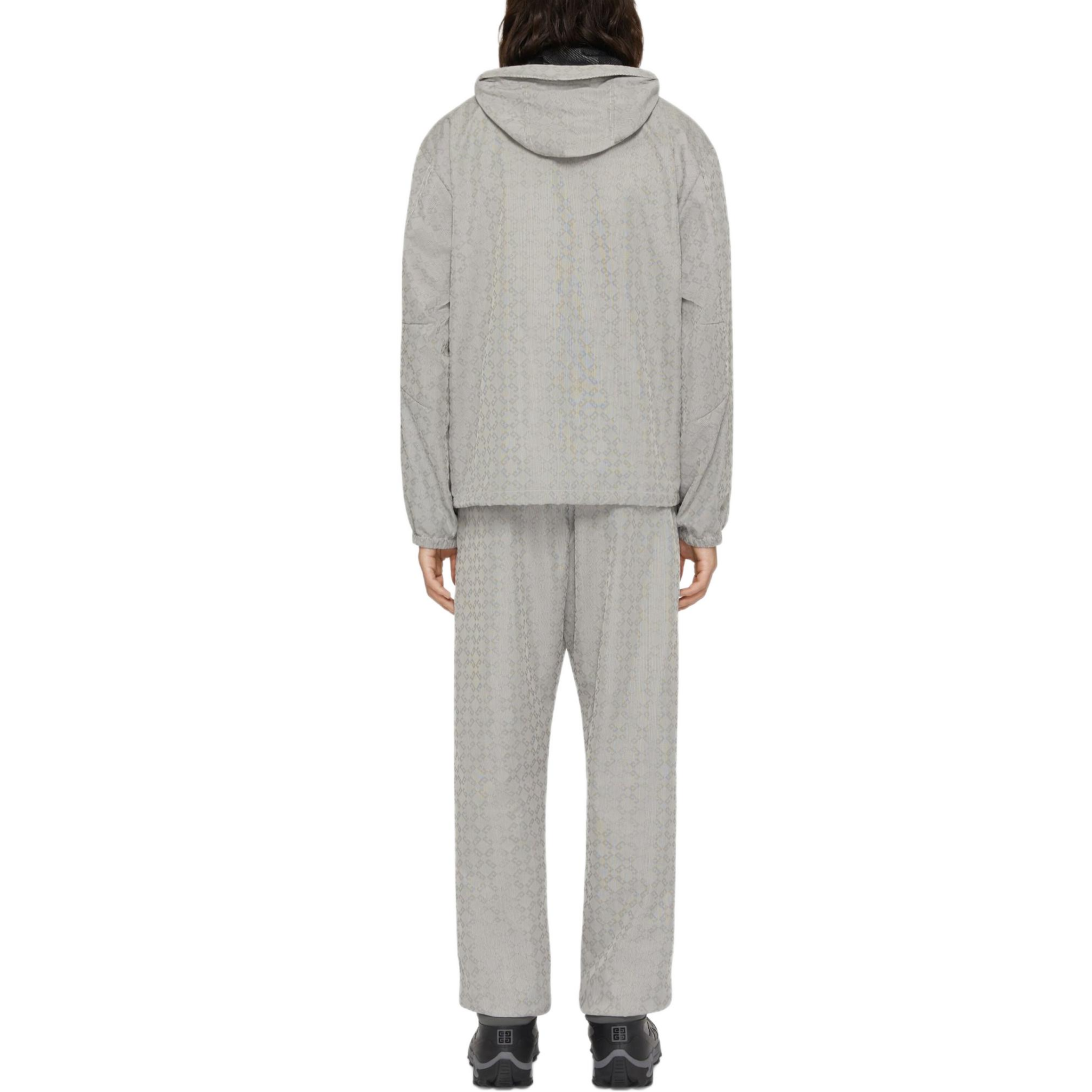 Shop Givenchy FW24 Solid Color Zip-Up Hoodie Jacket in Gray BM011315U8-004