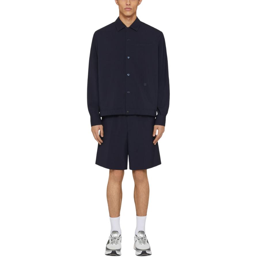 Lookbook Givenchy FW24 Solid Logo Single-Breasted Long Sleeve Jacket - Night Blue BM610714PY-403