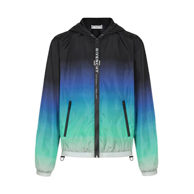 Givenchy Gradient Zipper Double Pocket Hooded Casual Jacket Black Men BM00EZ133B-997