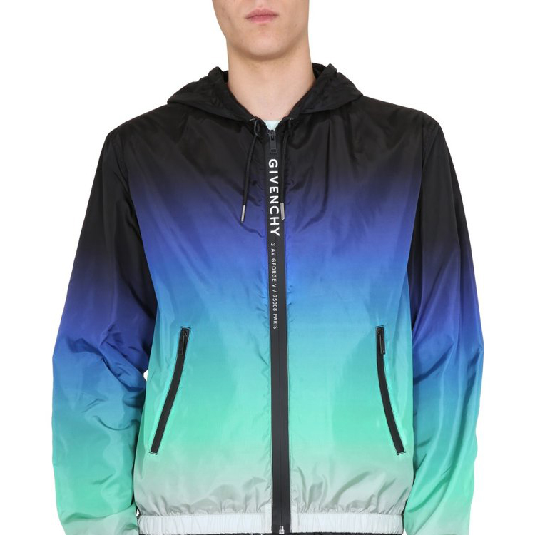 Purchase ジバンシィ グラデーションジッパー ダブルポケット フード付きジャケット ブラック メンズ BM00EZ133B-997