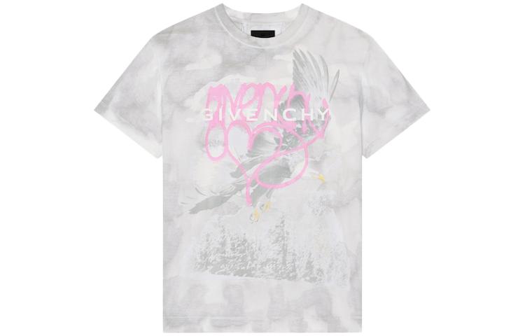 Order Givenchy 男士灰色塗鴉印花短袖圓領T恤 BM716N3YH0-091