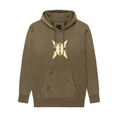 Givenchy Graphic Distressed Oversized Brown Hoodie BMJ0LA3YGH-305