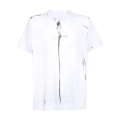 GIVENCHY Graphic Print Crewneck Casual White T-Shirt . BM712W3Y6B-100