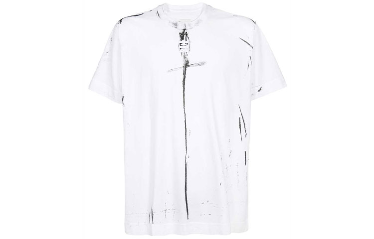 GIVENCHY Graphic Print Crewneck Casual White T-Shirt . BM712W3Y6B-100 圖 2