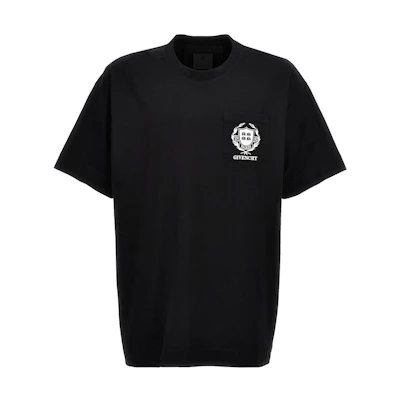 Givenchy Graphic Print Crewneck Short Sleeve T-Shirt Black BM71J83YL0-001