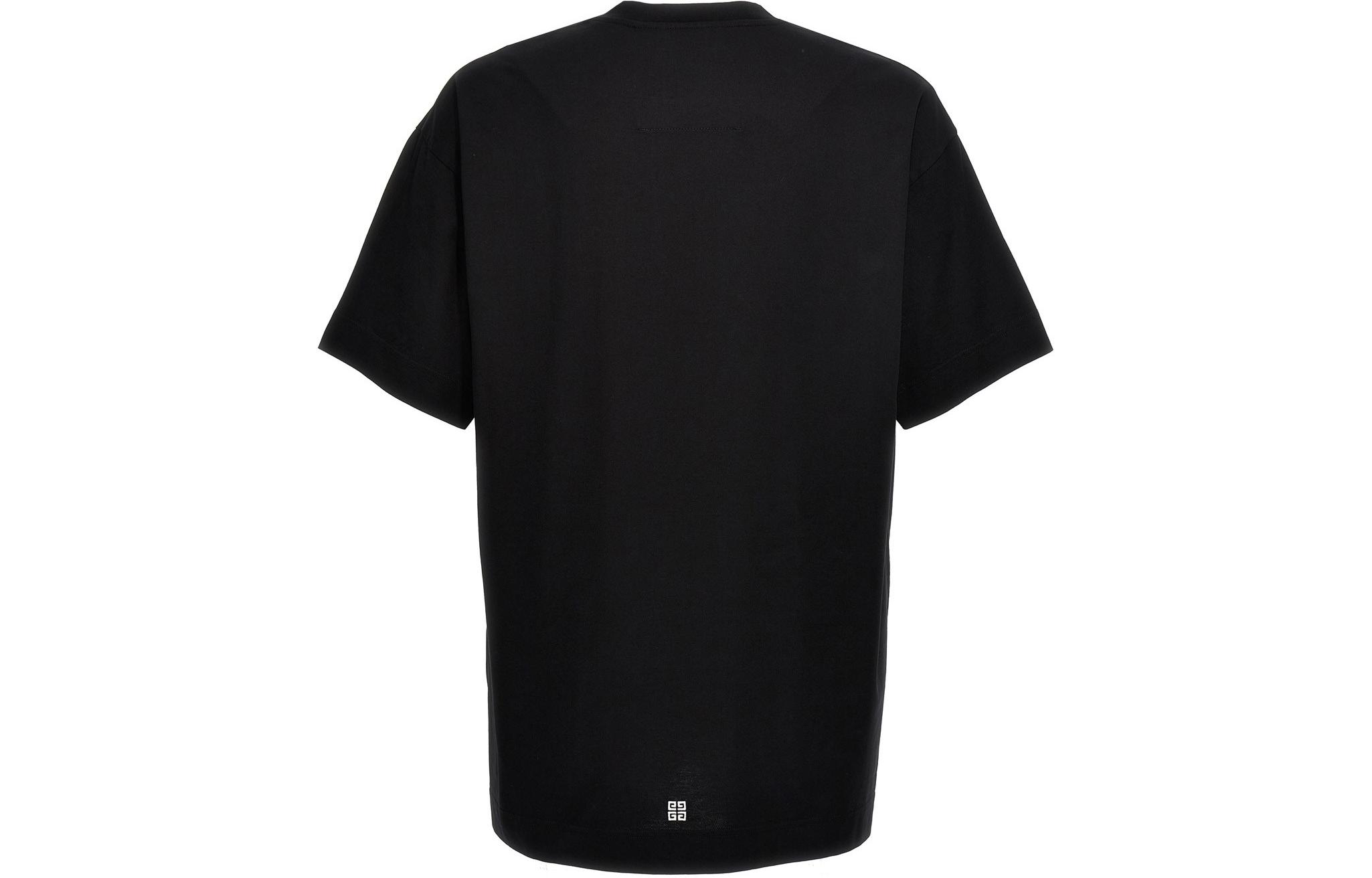 Lookbook Givenchy Graphic Print Crewneck Short Sleeve T-Shirt Black BM71J83YL0-001