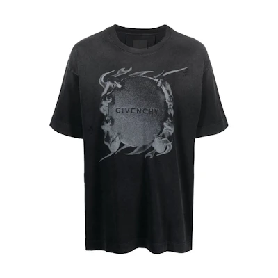 GIVENCHY Graphic Print Loose Fit Crewneck T-Shirt Black BM71JT3YGA-001