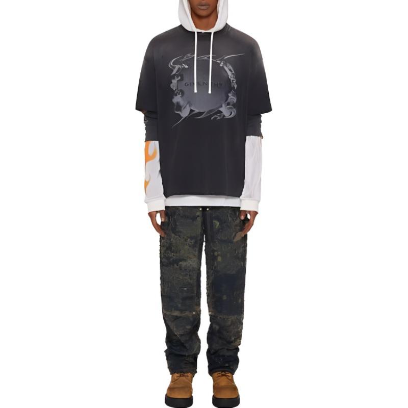 GIVENCHY Graphic Print Loose Fit Crewneck T-Shirt  Black BM71JT3YGA-001 圖 3