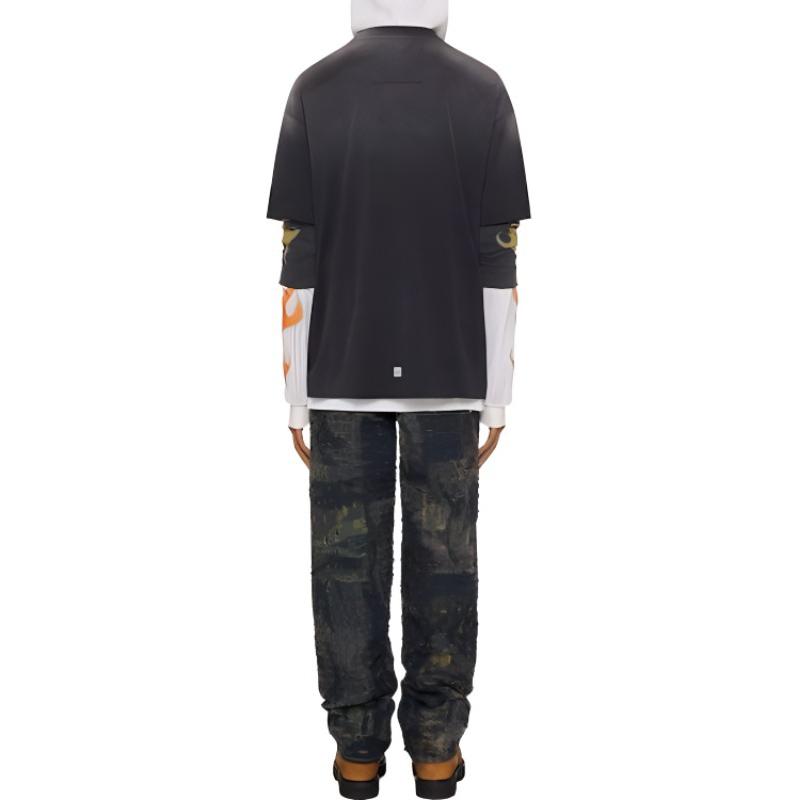 GIVENCHY Graphic Print Loose Fit Crewneck T-Shirt  Black BM71JT3YGA-001 圖 4