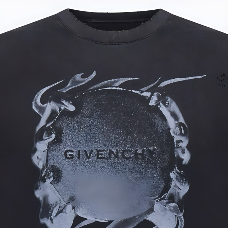 GIVENCHY Graphic Print Loose Fit Crewneck T-Shirt  Black BM71JT3YGA-001 圖 6