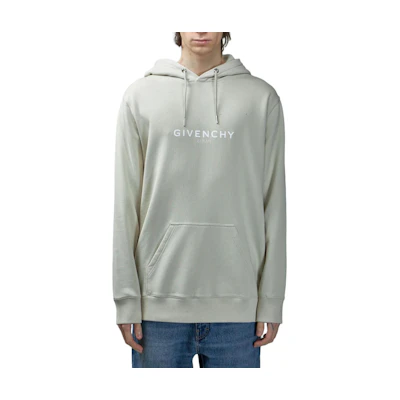 Givenchy Gray Solid Color Logo Print Drawstring Hoodie BMJ0GD3Y78-129