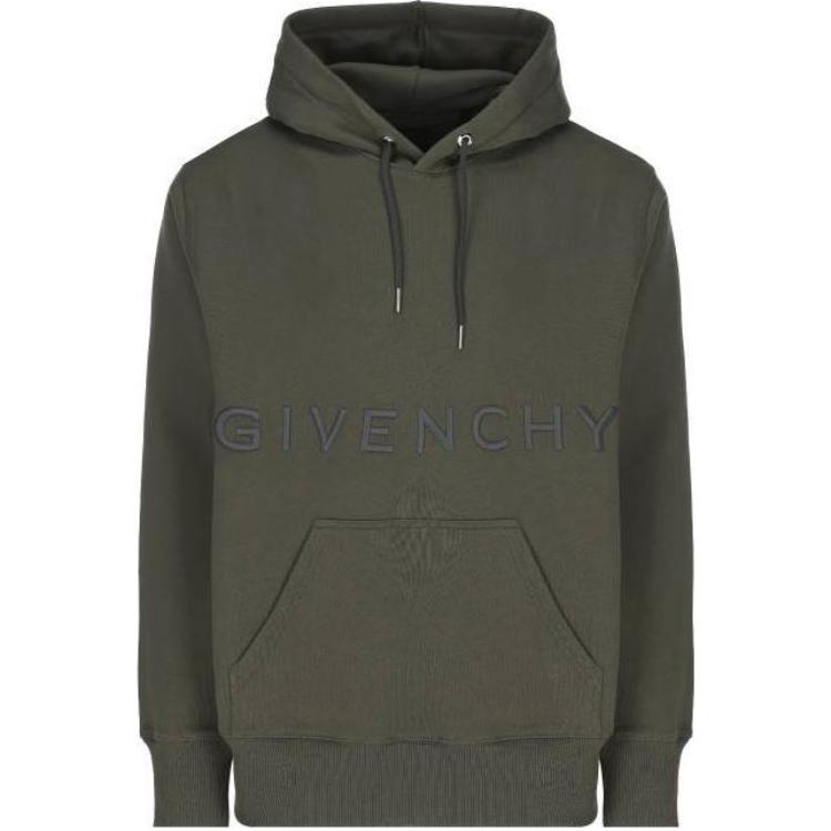 Givenchy Green Hoodie with Solid Color and Letter Print Design BMJ0CQ3Y6V-325