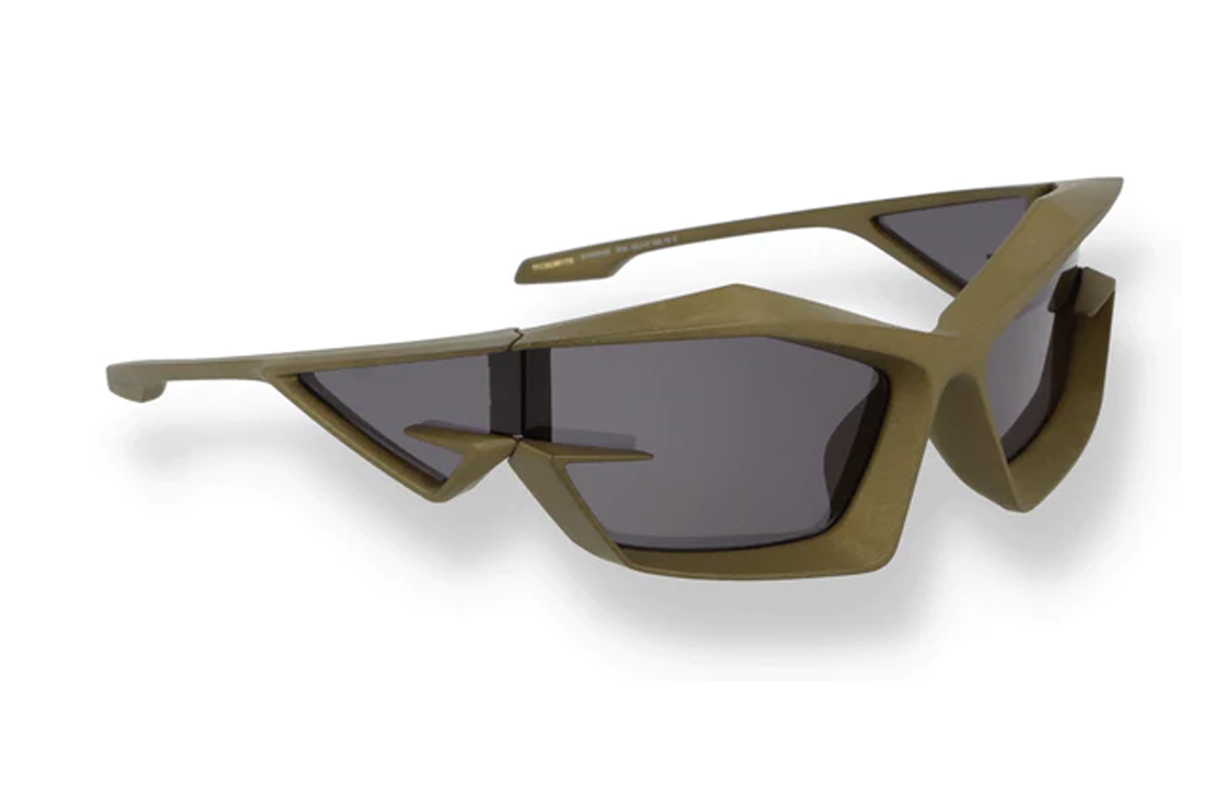 Shop Givenchy 綠色不規則尼龍墨鏡 男女情侶款式 GV40049I97A