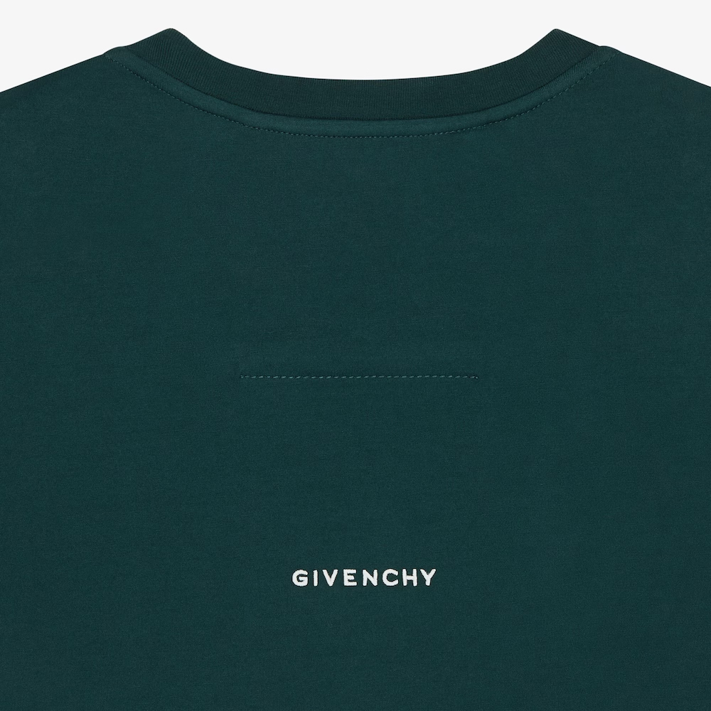 Givenchy Green Logo Print Crew Neck Short Sleeve  T-Shirt BM716G3YCD-302 圖 3