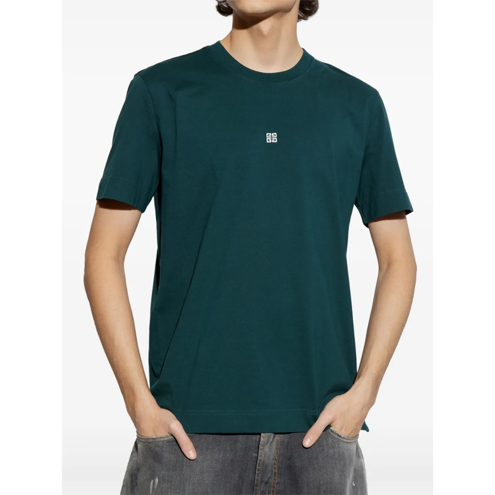 Givenchy Green Logo Print Crew Neck Short Sleeve  T-Shirt BM716G3YCD-302 圖 4