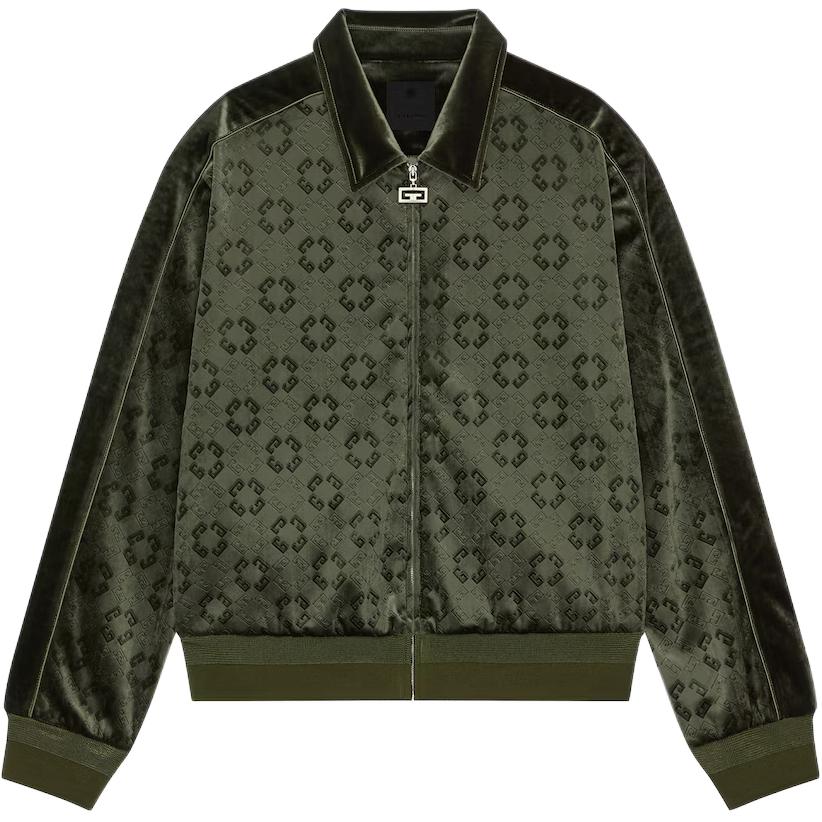 Givenchy Green Zip-Up Collared Loose-Fit Jacket BM01A4316Z-300