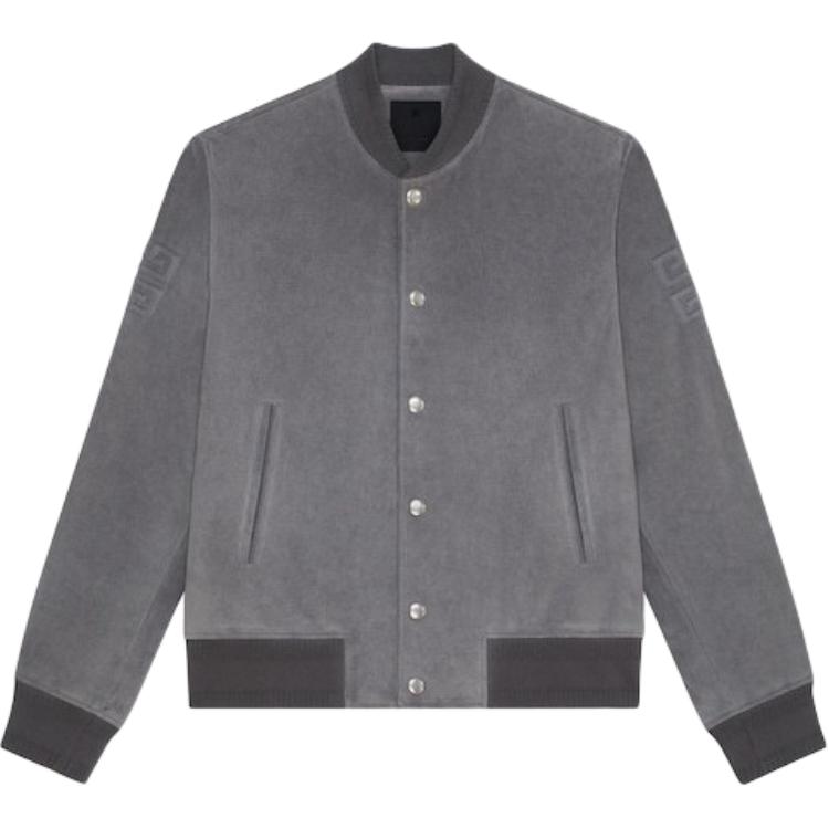 Givenchy Grey Embroidered Logo Loose-Fit Long-Sleeve Jacket BM01276Y1V-021