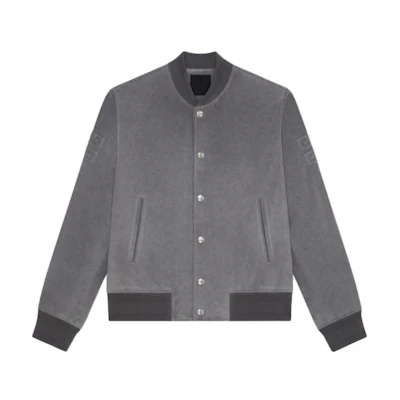 Givenchy Grey Embroidered Logo Loose-Fit Long-Sleeve Jacket BM01276Y1V-021