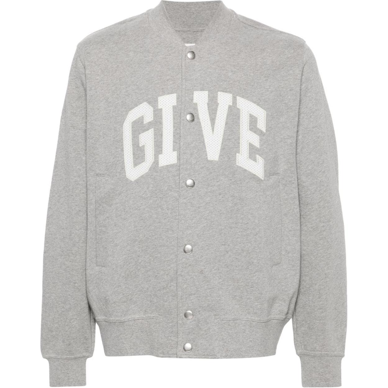 Givenchy Grey Logo Print Stand Collar Slim Long-Sleeve Jacket BM017J3YMW-055