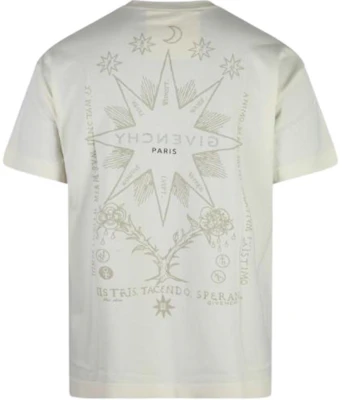 ジバンシィ アイボリー ホワイト レタープリント クルーネック スリムフィット Tシャツ BM71JA3YN0-105 Lookbook ジバンシィ アイボリー ホワイト レタープリント クルーネック スリムフィット Tシャツ BM71JA3YN0-105