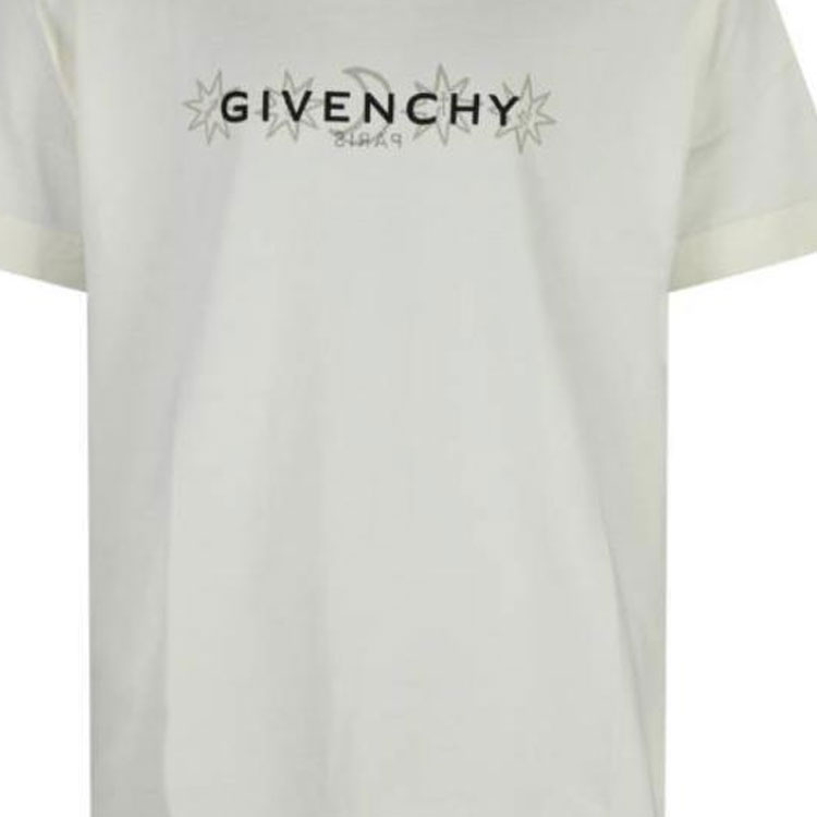 GIVENCHY Ivory White  Letter Print Crewneck Slim Fit Short Sleeve T-Shirt BM71JA3YN0-105 圖 5