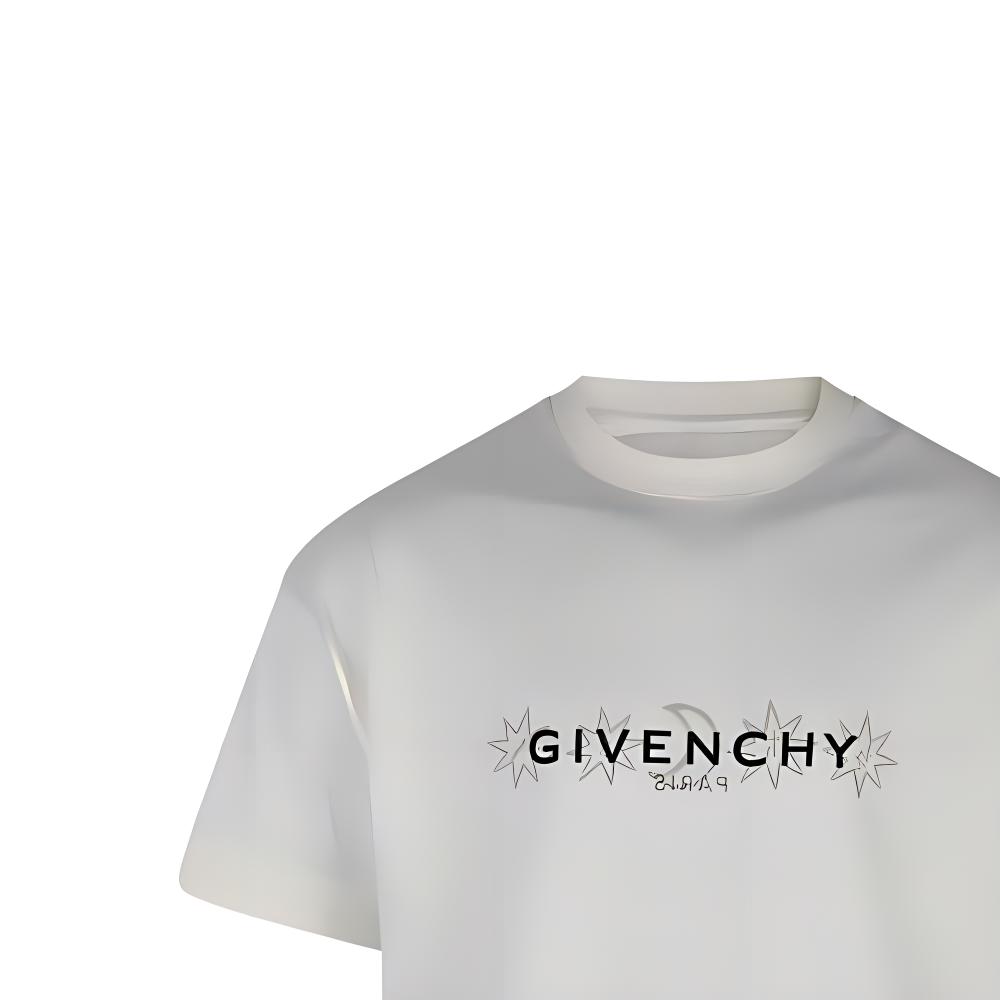 GIVENCHY Ivory White  Letter Print Crewneck Slim Fit Short Sleeve T-Shirt BM71JA3YN0-105 圖 7