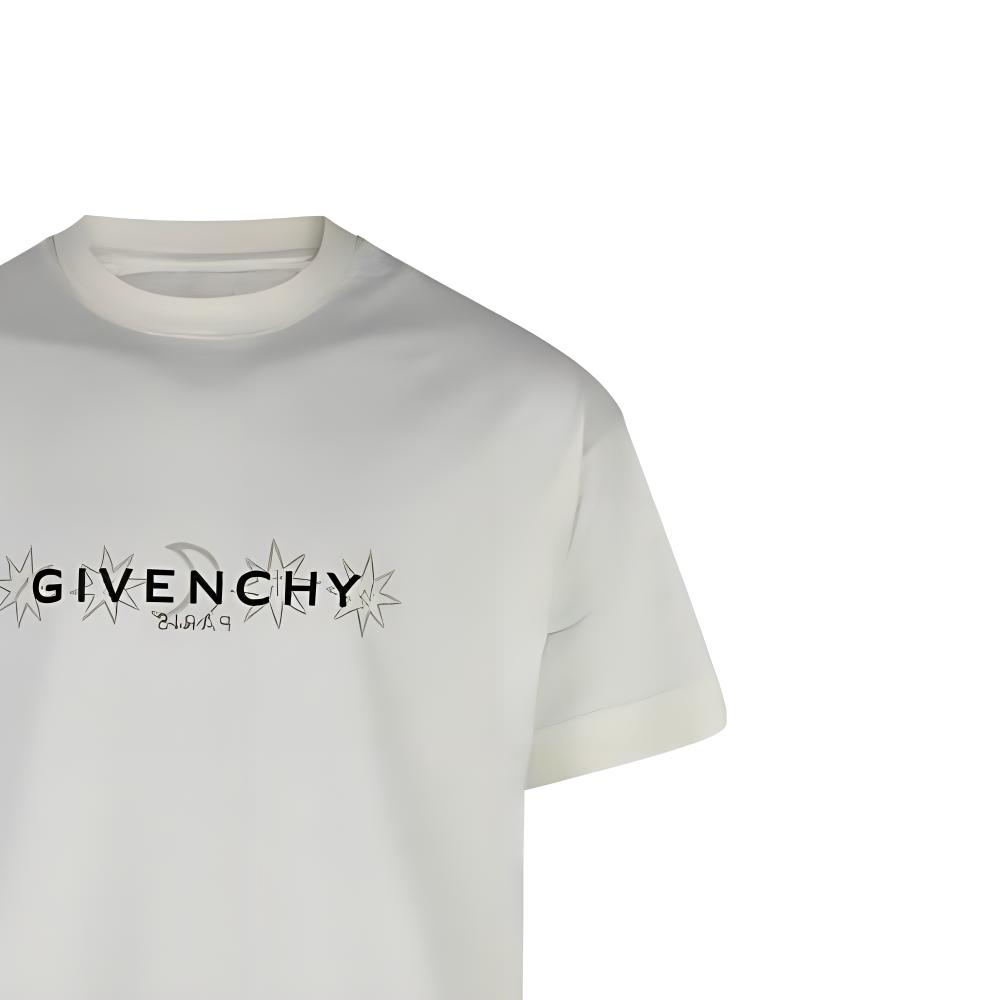 GIVENCHY Ivory White  Letter Print Crewneck Slim Fit Short Sleeve T-Shirt BM71JA3YN0-105 圖 9