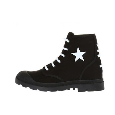 Givenchy Leather Lace-Up Boots Black 'Star'