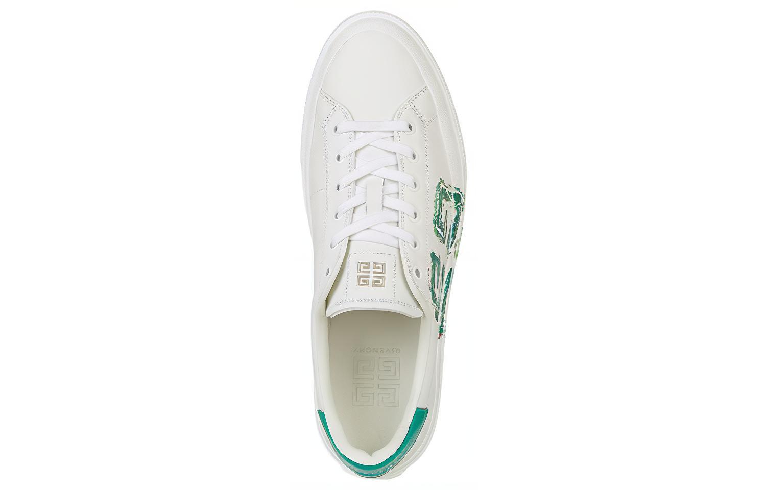 Givenchy Leather Sneaker 'White Green' 圖 3