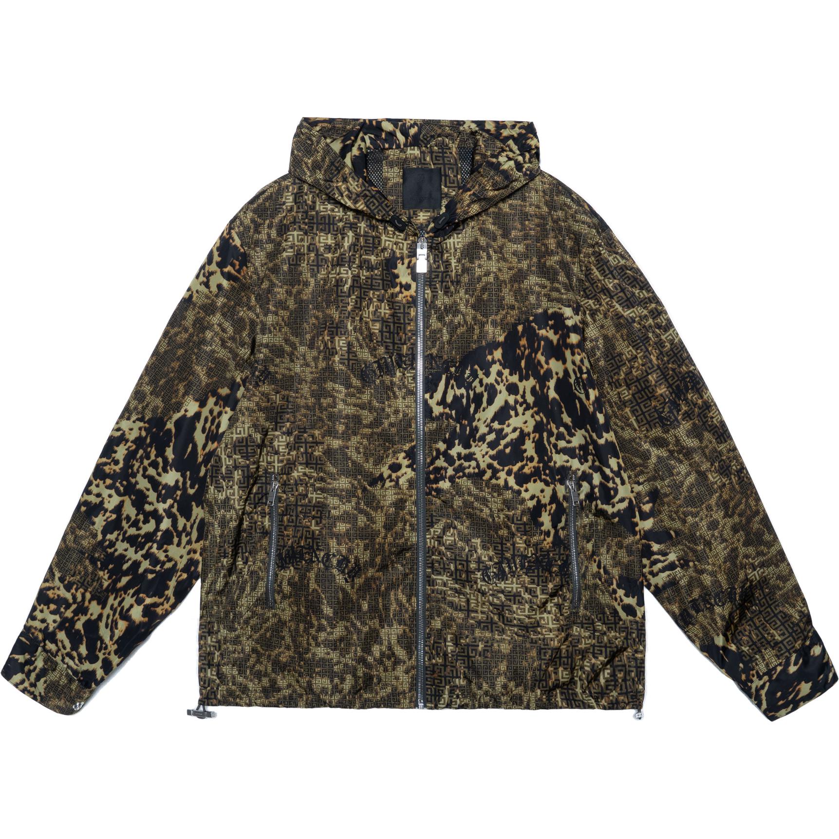 Givenchy Leopard Print Logo Hoodie Jacket Brown BM00RP13TZ-246