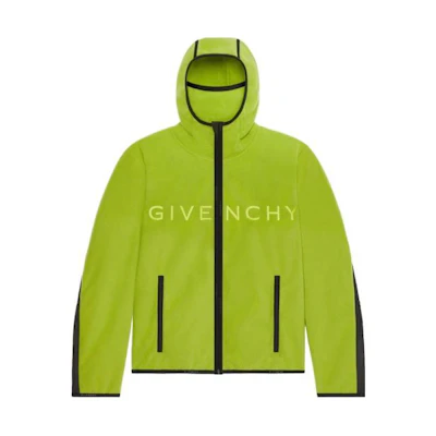 Givenchy Letter Embroidered Zip Hoodie Jacket Citrus Green BM011Q3Y9Y-358