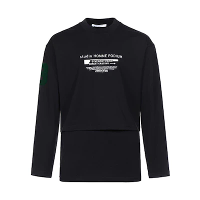 Givenchy Letter Logo Loose Fit Long Sleeve T-Shirt Black () BM70SE3002-001