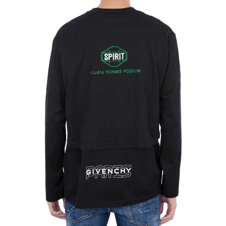 Details for Givenchy Kaos Lengan Panjang Longgar Logo Huruf Hitam BM70SE3002-001