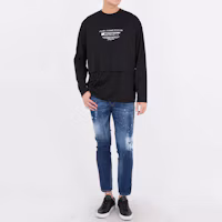 Sizing ジバンシィ レターロゴ ルーズフィット 長袖Tシャツ ブラック BM70SE3002-001